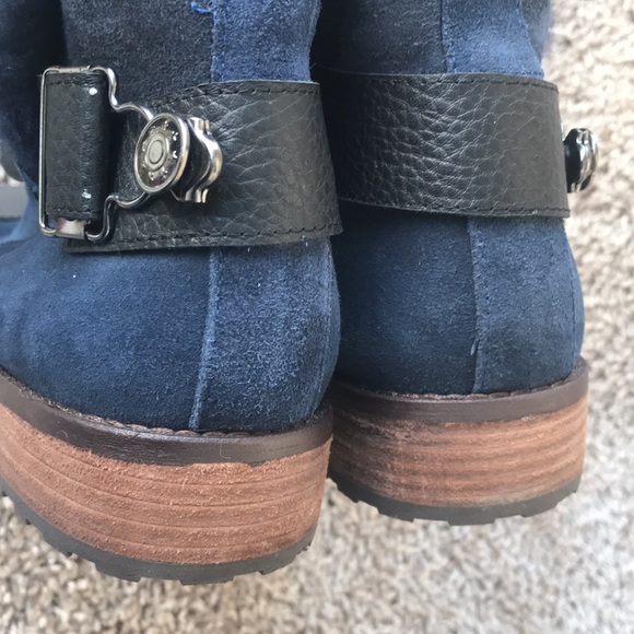 Matt Bernson Women’s Navy Blue Tundra Shearling Lined Moto Mid Boot size 8.5 - Picture 9 of 16